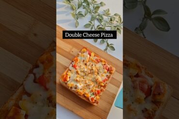 Double Cheese Pizza Only 10 minutes me  #recipe #ytshorts #breadpizza #homemadepizza