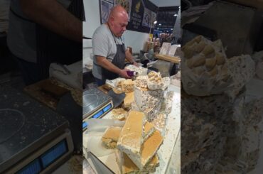 Italian Cheese with Nuts and Hazelnuts. Italian Food Fair