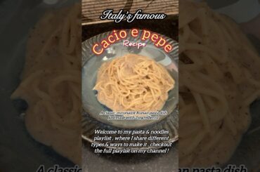 Cacio e pepe recipe #cacioepepe #pastarecipe #pastarecipes #viral #italianpasta #trendingshorts