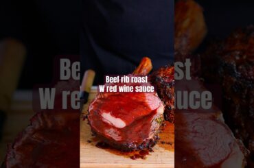 Prime rib roast with red wine just video recipe!! #webersmoque #bbqreview #primerib