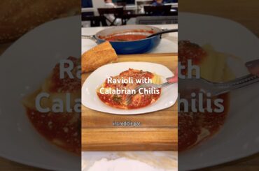 Cozy Ravioli with Calabrian Chili Sauce | Quick and Easy Dinner Ideas. Recipe at TheSavoryNook.com