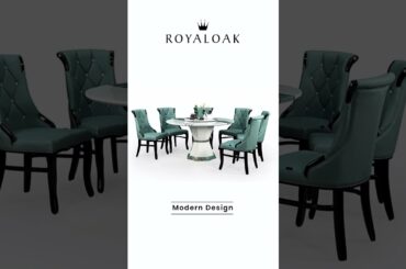 Royaloak Rome Italian Round Marble Dining Set 6S