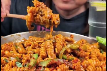 EATING SPICY PASTA #mukbang #asmreating #asmr #food #pasta #italy