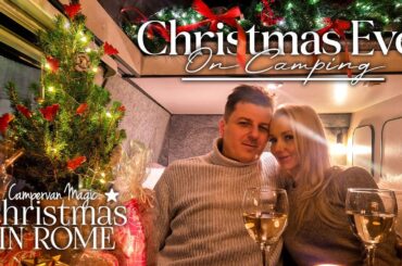Christmas Eve on Camping in ITALY. Romantic Dinner, Gifts, Cozy Campervan, ASMR Quiet Vlog