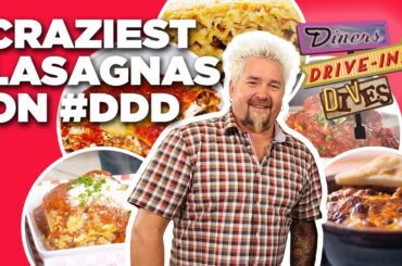 10 Craziest #DDD Lasagna Videos with Guy Fieri | Diners, Drive-Ins and Dives | Food Network