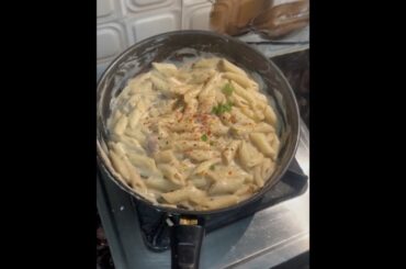 “Soft pasta, strong feelings.White sauce supremacy.#youtubeshorts#whitepastarecipe#shortvideo #song👍