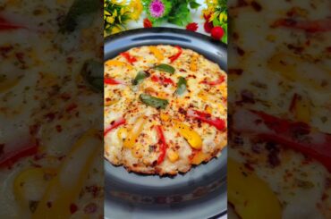 Sooji Pizza without oven, yeast & maida #recipe #shortvideo #pizza #easyrecipe #pizzalover #viral