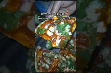 Homemade pizza🍕quick and yummy recipe#recipe #food #streetfood #pizza #pizzalover #pizzarecipe
