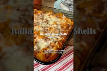 Italian Beef and Shells Casserole #casserolerecipe #easyrecipes #italianfood #recipes