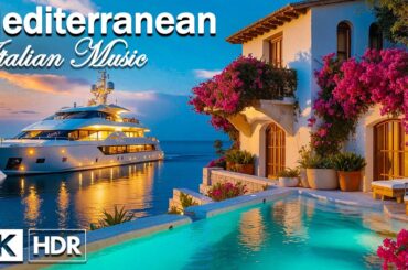 Nostalgic Italian Dreams 🎶🌊 Relaxing Mediterranean Music & Sunset Over Lake Como 4K