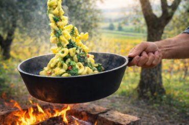 Cooking Wild Italian Pasta Over Fire | Handmade Orecchiette