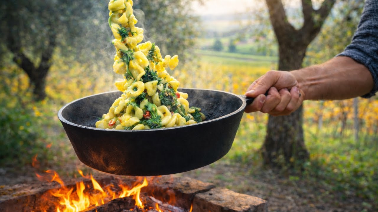 Cooking Wild Italian Pasta Over Fire | Handmade Orecchiette Cooking Wild Italian Pasta Over Fire | Handmade Orecchiette