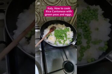 How to cook Rice Cantonese with green peas, eggs, black pepper, and parsely#you tuberice#Cantonese.
