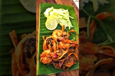 🤫Spicy Tiger Prawn Pasta with mushroom🤤 The Perfect Outdoor Meal! 🌶️✨#shorts #shortsfeed #food