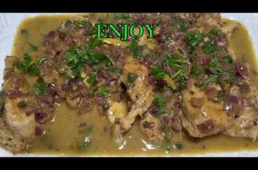 Chicken piccata in lemon butter sauce/ Italian cuisine