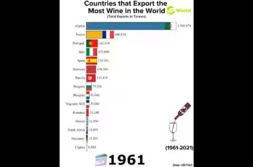 Top Wine Exporting Countries in the World (1961–2021) 🍷🌍