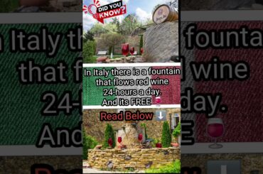 Italy has a fountain that flows FREE red wine 24-hours a day 🇮🇹🍷🍇 #italy #travelshorts
