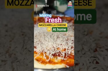 Homemade mozzarella cheese | mozzarella cheese #shorts #mozzarella #cheese #recipe #homemade