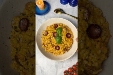 Creamy Sausage Risotto🔥 full recipe linked in bio #easyrecipe #risottorecipe #mealprep #italianfood