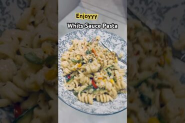 Creamy White Sauce Pasta 🤍🍝 #food #recipe #pasta #pastarecipe