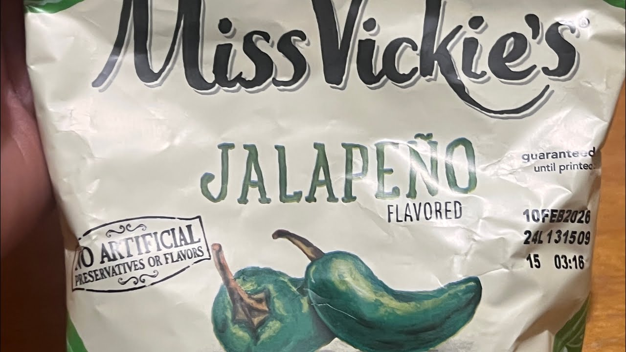 Miss Vickie’s jalapeño flavored kettle cooked potato chips – Full Review Miss Vickie's jalapeño flavored kettle cooked potato chips - Full Review