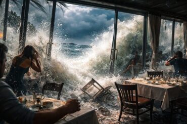 Cyclone Harry Slams Italy: Storm Surge Floods Restaurant in Sicily