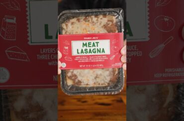 Trying Trader Joe’s Meat Lasagna #traderjoes #traderjoesfinds #foodreview #lasagna #shorts #pasta