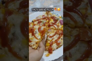 TASTY BREAD PIZZA 🍕 🥰 #food #pizzarecipe #recipe #foodie #pizzalover