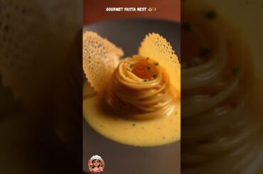 Gourmet Pasta Nest | Elegant Italian Fine-Dining Delight 🤍 #italianfood #shortsviral
