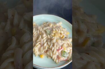 Very Creamy & cheesy White Sauce pasta at home 🍝 #ytshorts #minivlog