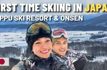 Pippu Ski Resort HOKKAIDO | Learning Skiing, Trying Onsen, Eating Unli Italian Food | JAPAN DAY 6