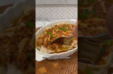 JUICIEST PORK DUMPLING LASAGNA WITH CHILI OIL 🥟🌶️