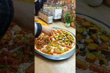 Homemade Pizza 🍕 #kitchenwithnoonzay #viralvideo #shorts #pizza #recipe #cooking #cookingvlogs #food