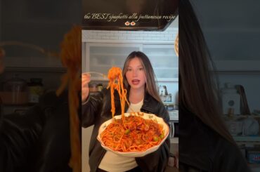 the BEST spaghetti puttanesca recipe of all time. i promise. 🍝💋 #spaghettiputtanesca #pastarecipe