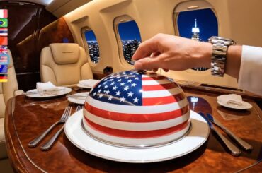 Which Country Would You like to try Private Jet Airplane Food? ✈️🥩 (ASMR)