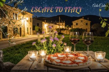 Midnight in Italy Pizza, Wine & Stars (Cozy Night Ambience with Crickets) ✨
