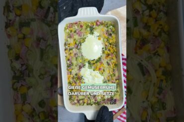 Blitzrezept: Ofenspaghetti mit Schinken und Lauch - Familienkost Rezept #schnellerezepte