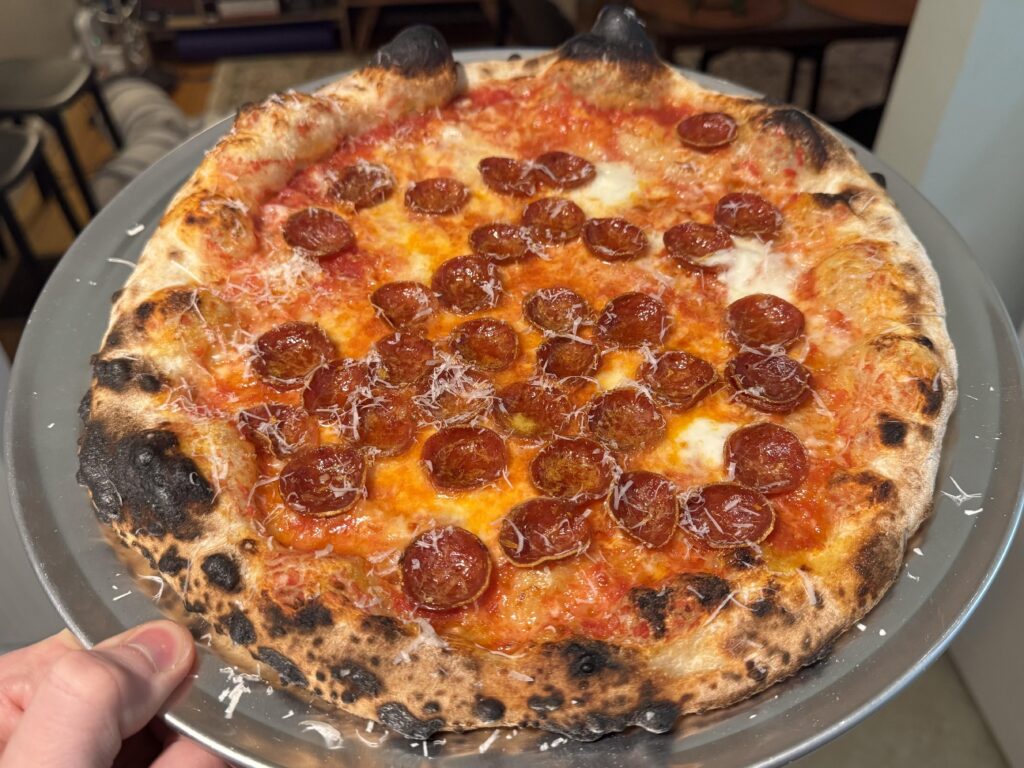 Ezzo pepperoni in the Ooni