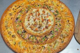 3 flavor thin crust pizza