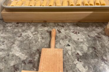 Hand rolled penne for the first time…for a group of 16