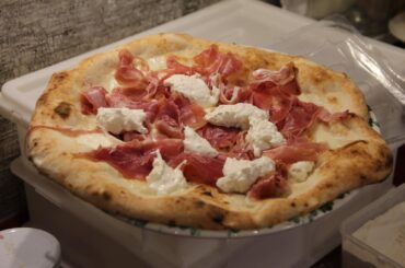 Raw ham and smoked stracciatella