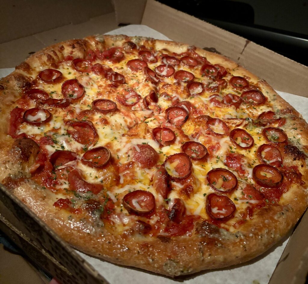 Pepperoni pizza from Bread Street Boys in Plano, TX