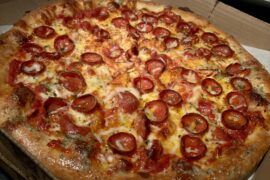 Pepperoni pizza from Bread Street Boys in Plano, TX