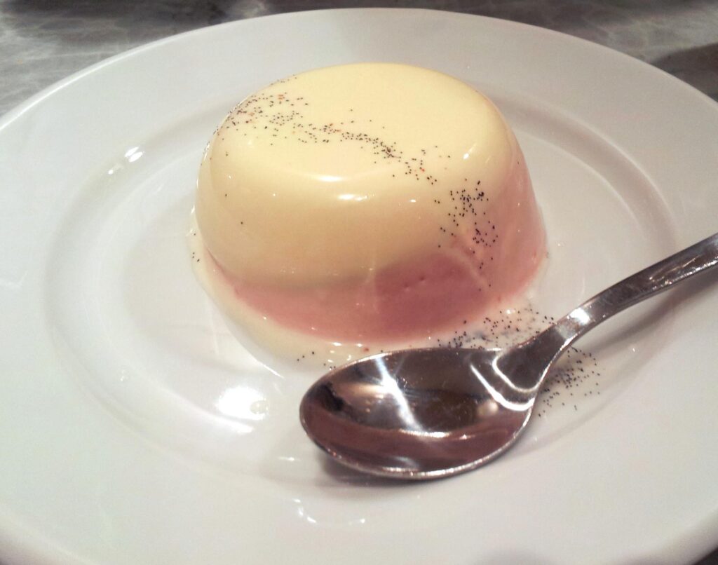 Vanilla and Strawberry (diagonal) Panna Cotta Vanilla and Strawberry (diagonal) Panna Cotta