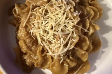 [French onion pasta] for dinner tonight