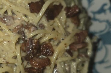 Carbonara with uncured bacon
