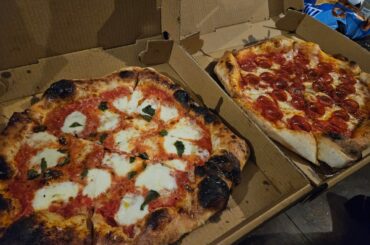 From Nick's Garage Pizza, a truck that parks at my local brewery.