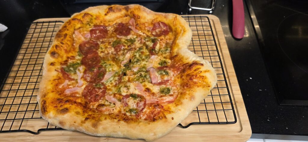 Attempt #2: shape has suffered, crust improved!