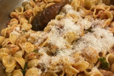 Orecchiette con Gamberi al Sugo di Pomodoro [OC]