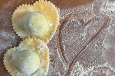Heart shaped ravioli